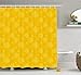 Produktbild BUZRL Yellow Decor Shower Curtain, Sun Solar Hand Drawn Style Pattern with Little Spiral Spots Like Hot Summer Sun, Fabric Bathroom Decor Set with Hooks, 60 * 72inchs Long, Yellow