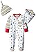 Lilly & Sid Unisex Baby Star/Stripe Playsuit Bib and Hat Clothing Set, Multicoloured, 9-12 Months (Manufacturer Size:6-12 Months)