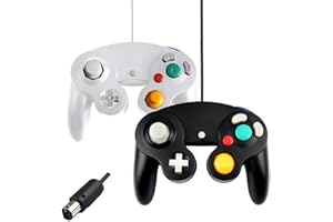 Beinhome Compatible for Nitendo Gamecube Controller,Wii U&Switch Controller Replacement Wired Classic Controller Gamepad for Nintendo Gamecube (black + white)