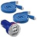 Produktbild Fonetic Solutions Kompatibel mit Viliv X70 EX 17,8 cm (7 Zoll), 12 V/24 V, kompakt, kleine Bullet, USB Dual Port Kfz-Reiseadapter, Ladegerät und 2 x 1 m Micro-USB-Ladekabel