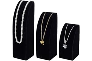 FINGERINSPIRE 3 Stück Halskettenständer Aus Samt. 14.35/19.5/24.5cm Schwarzer Schmuckhalter Organizer Zum Verkauf von Anhängerketten Halskettenständer Für Zuhause Oder Im Geschäft