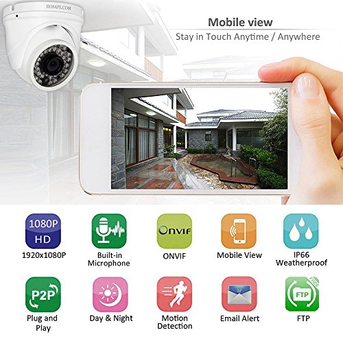 HOSAFE-Dome-IP-Camera-with-audio-Outdoor-1080P-Home-Security-Surveillance-Camera-50ft-night-vision-Motion-Detection-Alert-Support-WindowsMacAndroidiPhone-Compatible-with-ONVIF-NVR-or-Software-Blur-iri