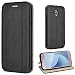 Produktbild Leaum Galaxy J3 2017 Hülle Handyhülle Leder Tasche Flip Case für Samsung Galaxy J3 2017 Schutzhülle (Schwarz)