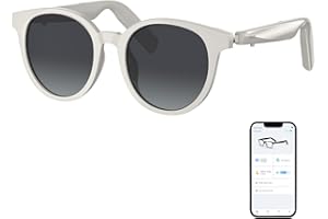 GetD Bluetooth Glasses,Open-Ear Smart Glasses,Large Round Polarized Sunglasses,Bluetooth5.4 Audio Glasses,anti-sound leakage, call noise reduction,UV Protection Lens Unisex design