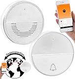 WiFi-kompatibel: für WLAN-Standards IEEE 802.11b/g/n (2,4 GHz) • Lautstärke stufenlos einstellbar: 25 - 110 dB • 1 Klingeltaster mit bis zu 20 Empfängern koppelbar • Stromversorgung Taster und Empfänger: je 3 Batterien Typ AAA / Micro (bitte dazu bestellen) • Gewicht Taster: 107 g, Empfänger: 92 g (je mit Batterien)