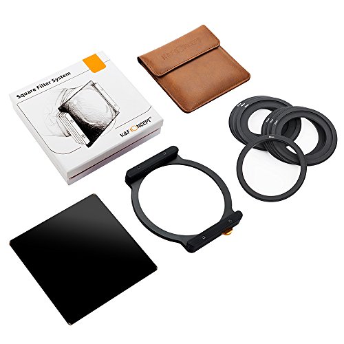 K&F Concept Filtre ND1000 Carré 100 X 100 mm et Porte Filtre avec 7 Bagues Adaptateurs Inclus