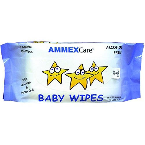 AMMEX - BWCR - AMMEXCare - Alcohol Free, Pre-moistened with Aloe Vera and Vitamin E, Baby Wipe Refills (Case of 960)