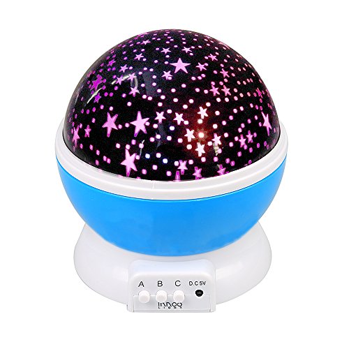 InnooTech Sternenhimmel Projektor Sternen Nachtlicht 360 Grad drehbaren Star Rotierender Projektor LED Kinder Nacht Lampe 9-fachem Farbwechsel für Babyzimmer Kinderzimmer Schlafzimmer Weihnachtsgeschenke