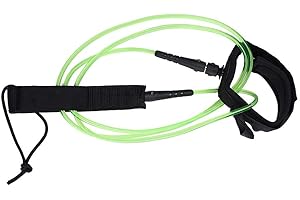 EECOO Laisse de Planche de Surf avec Crochet et Fermeture de Boucle Métal Double émerillons 5 Couleurs 5.5mm TPU Laisses(Apple Green)