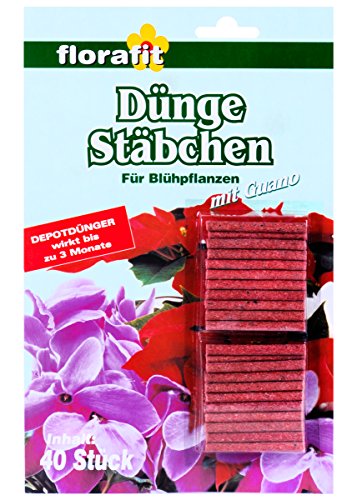 Florafit® Dünge- Stäbchen mit Guano für Blühpflanzen, 40 Stäbchen