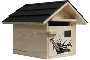 CBOUTIC Boite AUX Lettres Bois CREASTUCE : Grand CERF 1 Porte Prestige