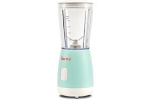 Girmi FR06 Frullatore, 170W, Capacità 400cc, 4 Lame INOX, Funzione PULSE, Bicchiere Graduato, Dispositivo di Sicurezza, Facile da Pulire, Verde Azzurro