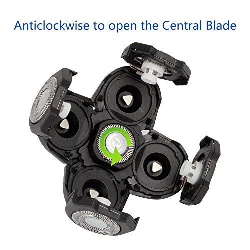 Samoleus Rasierer für Männer, Akku 5 Leiter Wasserdichter Rotationsrasierer, Elektrorasierer Rasierer für den kahlen Kopf und Gesicht rasieren (Rasierer für Männer) - 2