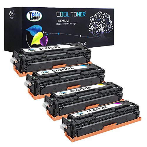 Cool Toner Kompatible Toner für CF210X CF211A CF212A CF213A (131X 131A) fuer HP LaserJet Pro 200 color M251 m251n MFP M251nw M276 M276nw M276n Schwarz 2.400 Seiten, Color je 1.800 Seiten