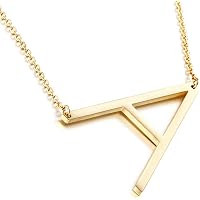 Sideways Initial Necklace 18K Gold 