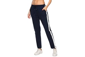 FGFD&OU Jogginghose Damen Sporthose Baumwolle für Frauen Sweathose Laufhosen Trainingshosen Jogger Sweatpants Lang Mädchen Freizeithose mit Streifen Für Sport Yoga Fitness