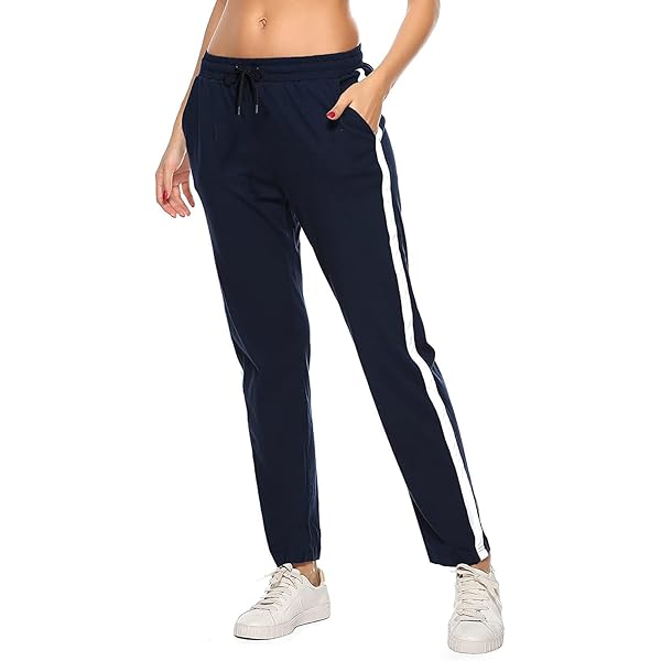 Litherday Jogginghose Damen - High Waist, Baumwolle, Gerades Bein Mit Taschen