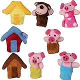 El elemento es un atractivo conjunto de marionetas de dedo terciopelo incluye 3pcs porcellini, 1pcs cerdo de la momia, un lobo, una casa de paja, una casa de madera y una casa de ladrillo. Estos juguetes son grandes para los niños a jugar a casa, escuelas y otros centros de aprendizaje para jugar.