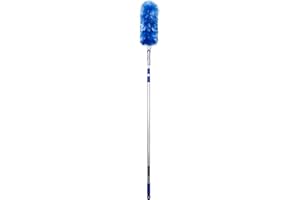 WinHux Feather Duster Extra Long Reach Feather Duster Extendable with Telescopic Handle, Dusters for Cleaning, Dust Cleaner, Long Duster for High Ceilings, Bendable and Washable - 3.47 Metre (136")