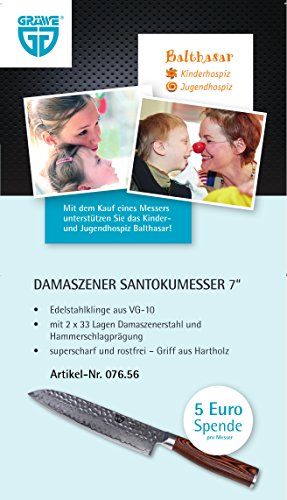 GRÄWE Damaszener Santokumesser Hammerschlag-Klinge – Sonderedition - 2