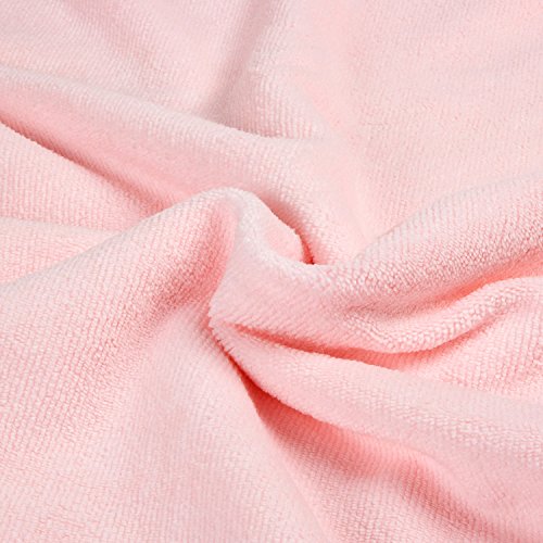 Belmalia 2 Mikrofaser Hand-Tücher XXL sehr saugfähig und schnell-trocknend 180 x 75 cm Rosa - 2