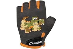 Chiba Cool Kids Crocodile 2020 Children's Cycling Gloves Short Black / Orange