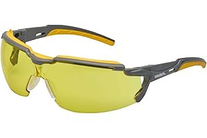 Gebol Okulary ochronne ultralekkie żółte | sportowy design | Sweat Bar chroni przed potem i kurzem | dla kobiet i mężczyzn | rozmiar uniwersalny | czarny, żółty | 1 sztuka