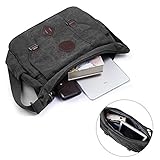 GSTEK Messenger Tasche Kuriertasche Umhängetasche Retro Stoff Leinen Lässige Umhängetasche Schultertasche Messenger Bag für Sport, Arbeit, Schule, Reisen - 5
