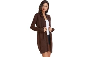 GRACE KARIN Femmes Cardigan Manches Longues Décontracté Tricoté Sweaters Casual Chaud en Hiver avec Poches Outwear