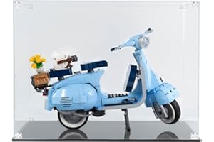 ICUANUTY Vetrina acrilica per Lego Icons Vespa 125 10298 / 10300 Ritorno al futuro / 10269 Davidson Fat Boy, vetrina per modelli da collezione (solo vetrina)