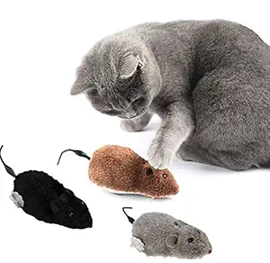 Mallexo Moving Toys for Kittens Set of 3Pcs Rat Toys for pet cat Multi-Color Soft Touch Rat Toy for Cat ( Fur Toys for Babies )