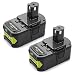 Produktbild JQSpower 2-Stück Akku für Ryobi Akku 18 V, 3,0 Ah Lithium plus, Ryobi ONE+ Rasentrimmer Heckenscheren Akkuschrauber 18V Ryobi Akku