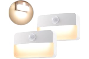 DA LIGHT LIGHT Lampka nocna z czujnikiem ruchu, 2 sztuki, oświetlenie schodów LED, światło, automatyczne włączanie/wyłączanie, ciepła biel 3000 K