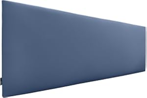 DHOME Testata in similpelle o tessuto AQUALINE Testata imbottita liscia Testata letto di lusso (Similpelle Blu, 160cm (Letti 150/160))