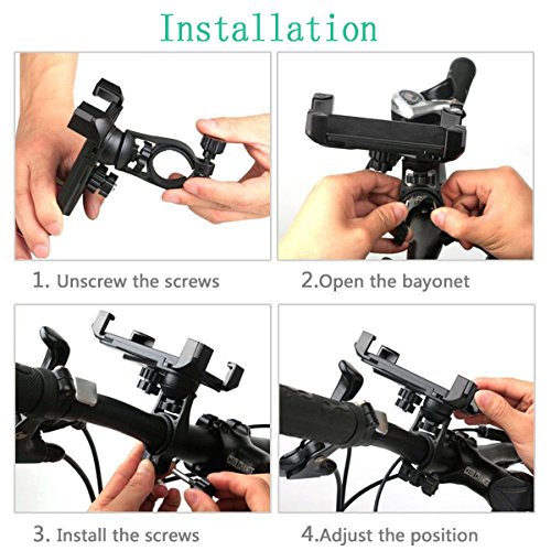 Universal Anti-Shake Fahrrad Handyhalterung, Kenove Anti-Rutsch Universal Handy Halterung Outdoor Fahrradhalterung Fahrrad Lenker 360° Drehbare Handyhalterung Handy GPS Halter für iPhone 5 5S 6 6s 7 Samsung S3 S4 S5 S6 S7 Edge Sony Huawei HTC LG Motorola - 7