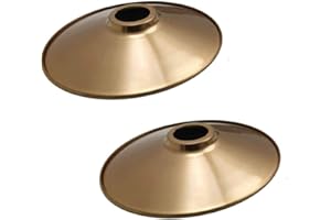 LEDSone Base per paralume E27 facile da montare in metallo a forma di disco volante industriale vintage in ottone giallo da 2 pacchi