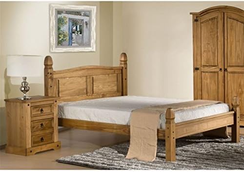 AMANI INT SALVADOR MEXICAN CORONA SOLID BRAZILIAN PINE BED FRAME (5ft King Sized Bed)