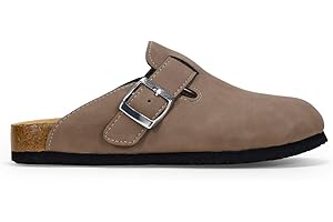 BOSANOVA Zuecos Destalonados Planos confeccionados con Detalle de Tira con Hebilla Ajustable y Suela Bio de Corcho de 2.7cm. Sin Cierre. Plantilla Confort. Calzado para Mujer