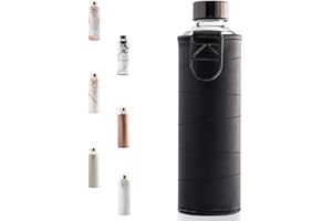 EQUA Szklana butelka na napoje, czarna, 3830054689329