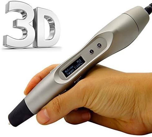 Magicpen 3D Pen V3.0 New Awesome Design Model Printing Drawing 3D Doodler Pen for Kids with Large LED Screen + Free Plastic 1.75mm ABS Filament Refills (Gray Metallic) by Magic Pen