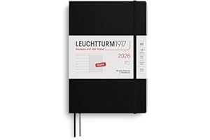 LEUCHTTURM1917 372671 kalendarz tygodniowy i notatnik Medium (A5) 2026, miękka okładka, czarny, angielski