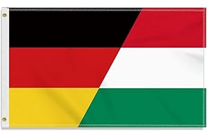 PETITE PINE Große 90×150 CM Deutschland Ungarn Flagge, großes 150D Deutsch Ungarns Freundschafts banner,Strapazierfähige Deutschlandfahne Doube-Seitendruck Dekor Messingösen large Hungary