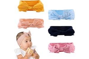 ZoneYan Bandeau Bebe Fille,5pcs Bande de Cheveux Arc Enfants de Couleurs différentes.Pince à Cheveux Bandeau élastique