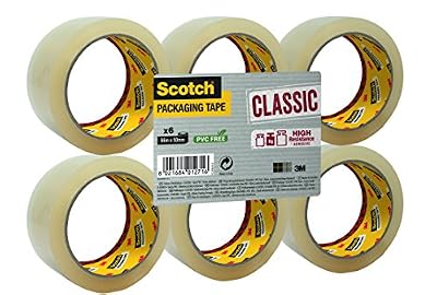 Scotch Flatpack de 6 Rouleaux Ruban Polypropylène Classic - 50 mmx 66 m - Couleur Transparent