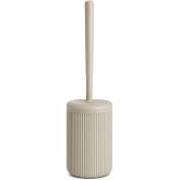 Deinhaus Beyaz-Siyah-Bej &Ccedil;izgili L&uuml;ks Tuvalet Fır&ccedil;ası Seti &ndash; 30 cm Uzunluk | Modern, Şık ve Dayanıklı Banyo Aksesuarı | Kayma