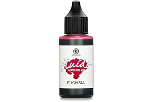 Octopus 30ml Fluids Alcohol Ink FUCHSIA, Encre à alcool pour Fluid Art et Resin Art, rose