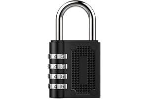 Combination Padlock, BeskooHome Waterproof Padlock with Code, 4 Digit Locker Padlocks for School, Gym Lockers, Outdoor Combination Lock for Shed, Fence, Backyard, Hasp Locker (1 Pack Black)