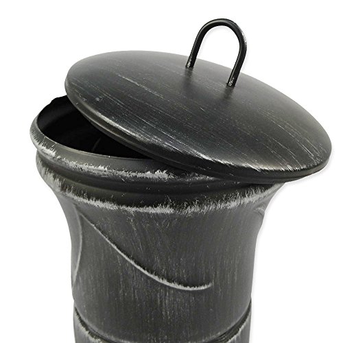 Terrassen-Kamin aus Gusseisen Ø 38 x 90 cm Terrassenofen Gartenkamin Feuerstelle Kamin - 3