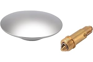 SUN3DRUCKER Basin Sink Click Pop Up Schraube Bad Waschbecken Ablass Stopfen 66mm Messing poliert Chrom Mit Pop Up Klicken Sie auf Clack Plug Bolt für Bad Eitelkeit Sink