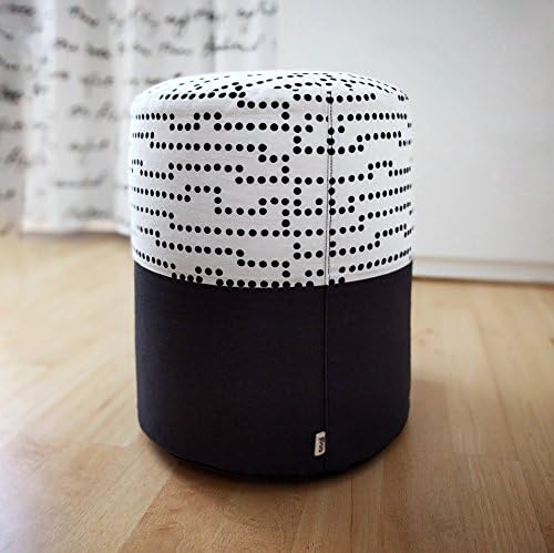 PILL - DOT/BLACK: pouf, footstool, footrest inspired by IKEA polka dot fabric AVSIKTLIG